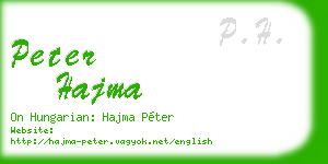 peter hajma business card
