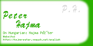 peter hajma business card